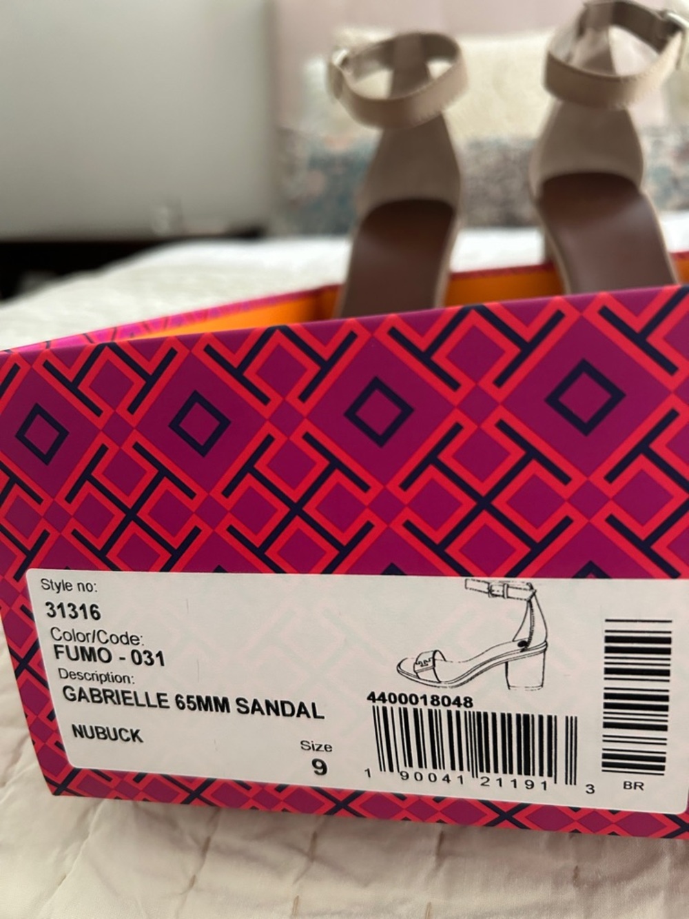 Tory Burch Gabrielle 65mm Nubuck Sandal in Fumo Taupe